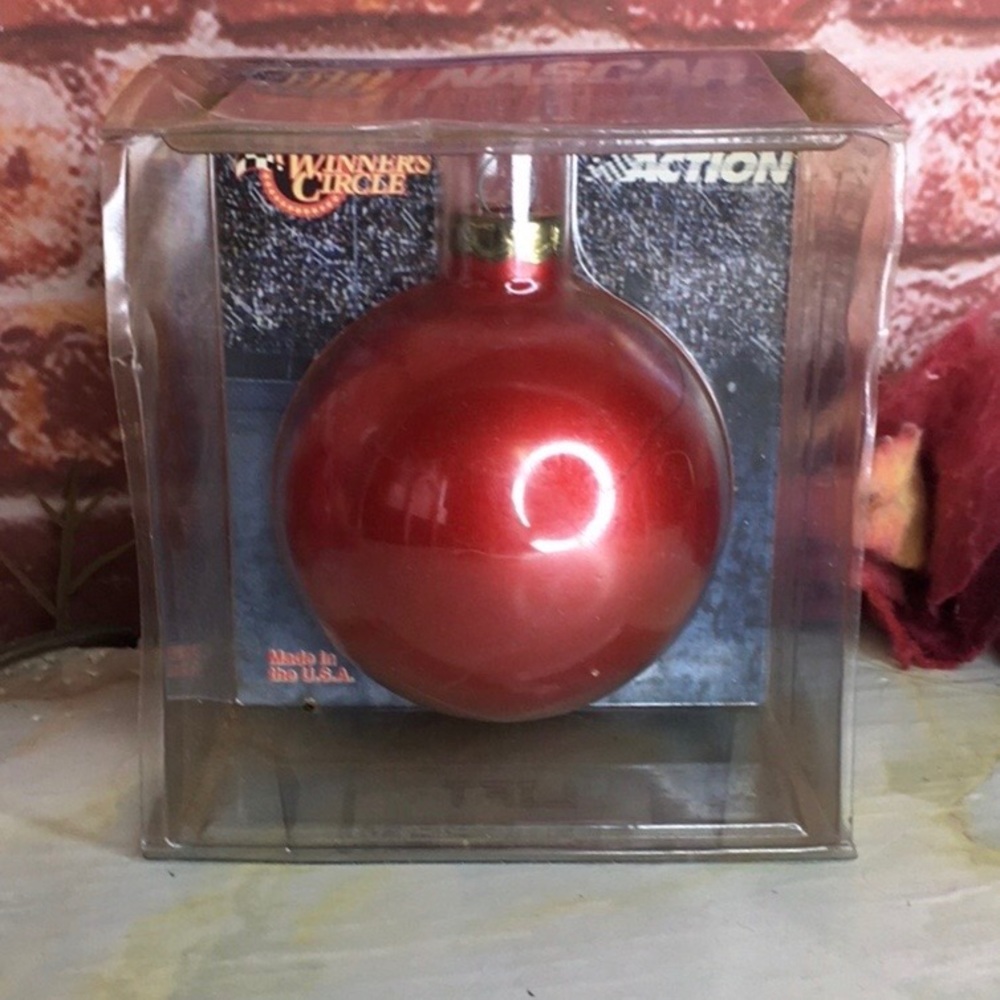 Vintage Y2K Nascar Jeff Gordon 24 Red Glass Ball Christmas Ornament - Picture 2 of 4